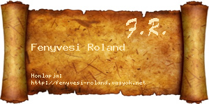 Fenyvesi Roland névjegykártya