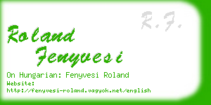 roland fenyvesi business card